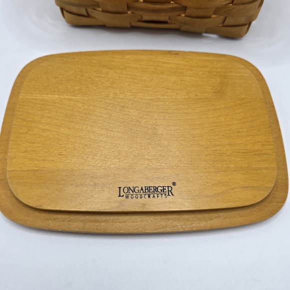 Vintage Longaberger Woodcrafts Rectangular Basket with Wooden Lid Handwoven - Picture 4 of 8